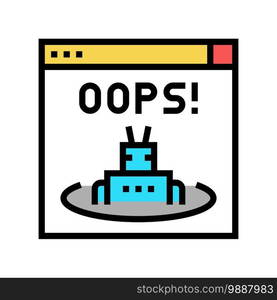 oops web error color icon vector. oops web error sign. isolated symbol illustration. oops web error color icon vector illustration