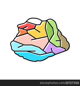 opal stone rock color icon vector. opal stone rock sign. isolated symbol illustration. opal stone rock color icon vector illustration
