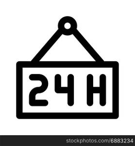 open 24 hours, icon on isolated background