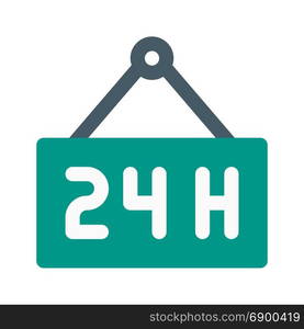 open 24 hours, icon on isolated background