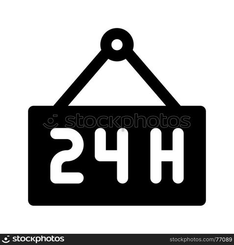 open 24 hours, icon on isolated background