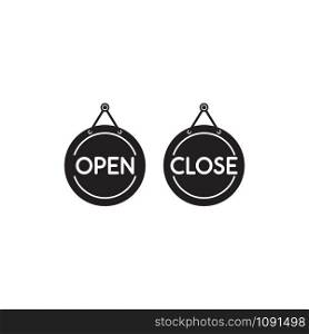 open and close sign icon in trendy flat style