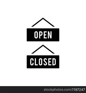 open and closed signboard entrance icon