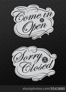Open and Closed Vintage retro signs