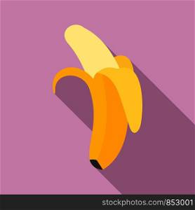 Open banana icon. Flat illustration of open banana vector icon for web design. Open banana icon, flat style
