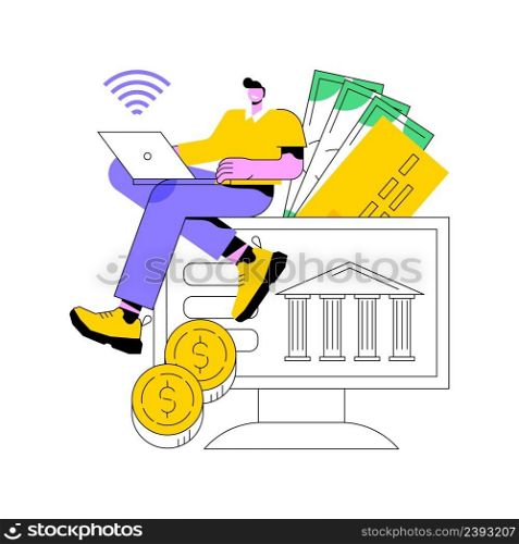 Open banking platform abstract concept vector illustration. Online banking system, digital transformation, open API applications and services development, financial transparency abstract metaphor.. Open banking platform abstract concept vector illustration.