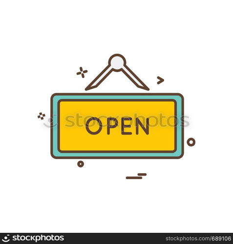 Open board icon design vector