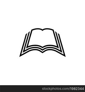 Open Book. Flat Vector Icon. Simple black symbol on white background. Open Book Flat Vector Icon