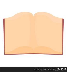 Open book icon cartoon vector. Blank page. School diary. Open book icon cartoon vector. Blank page