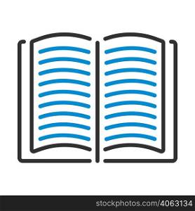 Open Book Icon. Editable Bold Outline With Color Fill Design. Vector Illustration.