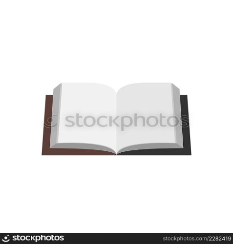 Open book icon in a flat style. Isolated vector illustration
