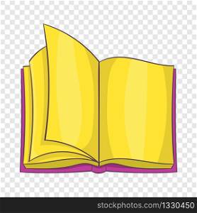 Open book icon in cartoon style isolated on background for any web design . Open book icon, cartoon style
