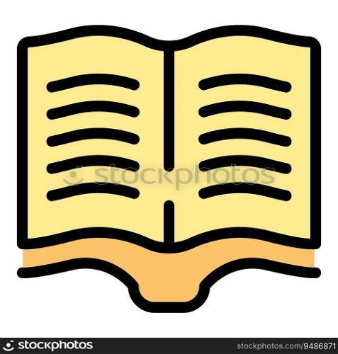 Open book icon outline vector. School children. Teacher class color flat. Open book icon vector flat