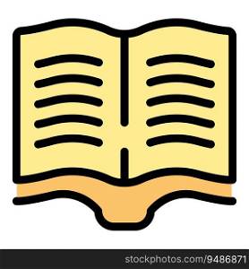 Open book icon outline vector. School children. Teacher class color flat. Open book icon vector flat