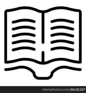 Open book icon outline vector. School children. Teacher class. Open book icon outline vector. School children