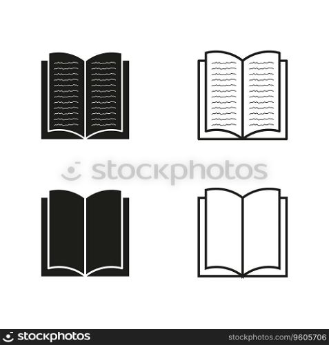 Open book icon set. Vector illustration. EPS 10. Stock image.. Open book icon set. Vector illustration. EPS 10.