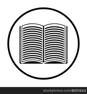 Open book icon. Thin circle design. Vector illustration.