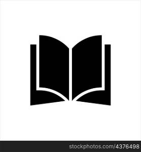Open book icon vector solid style