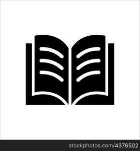 Open book  icon vector solid style