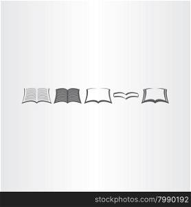 open book icons set vector design elements logo