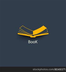 Open book in paper style. Vector icon. Open book in paper style.