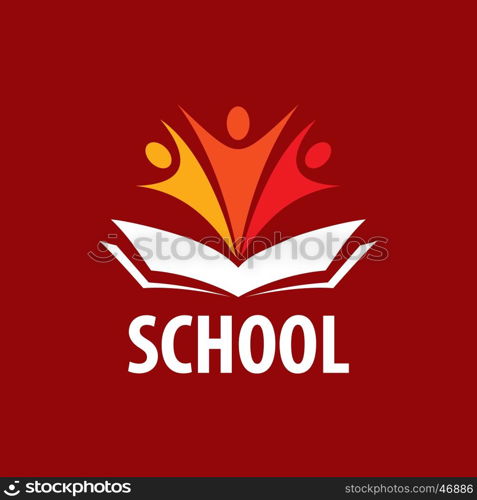 Open book logo. template design logo school. Vector illustration of icon