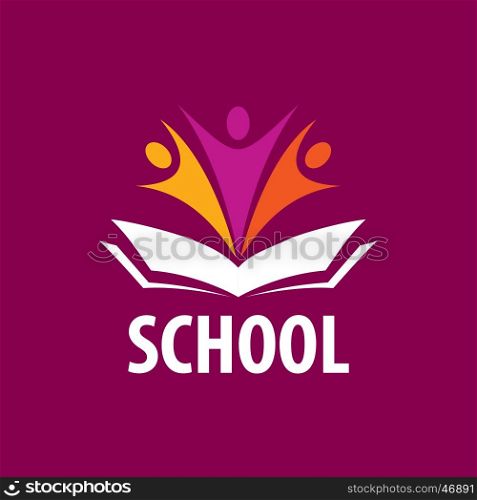 Open book logo. template design logo school. Vector illustration of icon