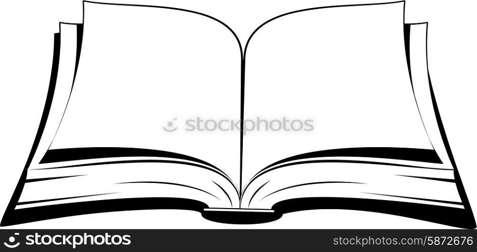 Open book on a white background. Vector illustration.