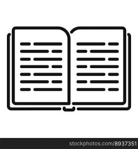 Open book report icon outline vector. Business paper. Gear help. Open book report icon outline vector. Business paper