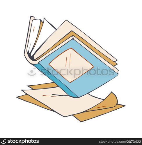 Open book. Sketch diary, empty paper pages. Isolated doodle notebook icon, hand drawn journal vector illustration. Sketch book open page. Open book. Sketch diary, empty paper pages. Isolated doodle notebook icon, hand drawn journal vector illustration
