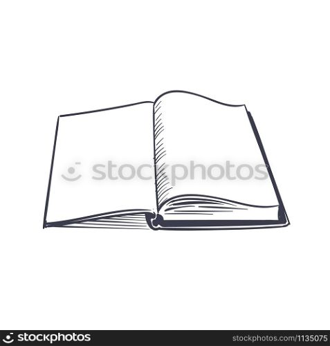 Open book. Small creative black logo of opened top studying page without text for library vector silhouette of dictionary template. Open book. Small creative black logo of opened top studying page without text for library vector template