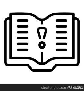 Open book support icon outline vector. Chat customer. Center help. Open book support icon outline vector. Chat customer