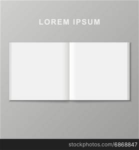 Open book template.. Open book template. Vector blank pages on gray background.