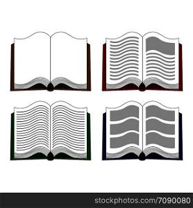 Open Book Vector Icons in Cartoon Style. Study and knowledge, library and education, science and literature. Vector Illustration for Your Design.