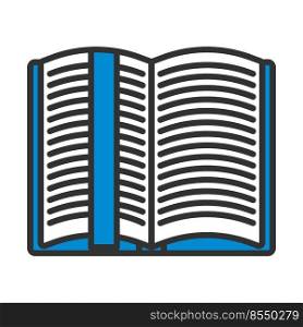 Open Book With Bookmark Icon. Bold outline design with editable stroke width. Vector Illustration.