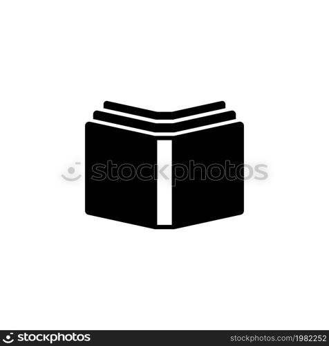 Open Books. Flat Vector Icon. Simple black symbol on white background. Open Books Flat Vector Icon