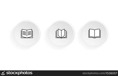 Open books vector icon set. Vector on isolated white background. EPS 10.. Open books icon set. Vector on isolated white background. EPS 10