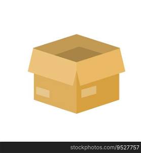 Open Box. Cardboard containers. Objects for packing and moving. Empty package. Parcel and mail.. Open Box. Cardboard containers.