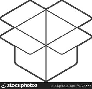 open box illustration in minimal style isolated on background