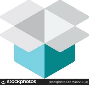 open box illustration in minimal style isolated on background
