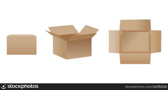 Open box in 3d style on white background. Recycling illustration set. Vector illustration. stock image. EPS 10.. Open box in 3d style on white background. Recycling illustration set. Vector illustration. stock image.
