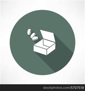 open box with trifle Flat modern style vector illustration
