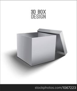Open Cardboard box icon. 3d model. Open Cardboard box icon. 3d model of box.