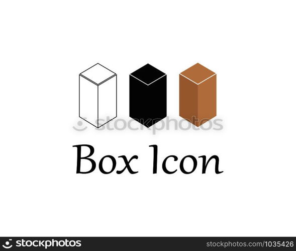 Open cardboard box icon illustration design