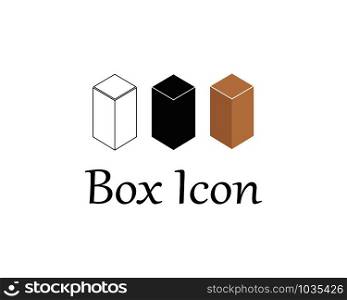 Open cardboard box icon illustration design