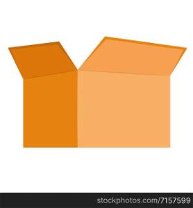 open cardboard box pack isolated icon on white, stock vector illustration