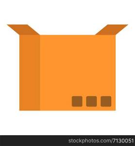 Open carton box icon. Flat illustration of open carton box vector icon for web design. Open carton box icon, flat style