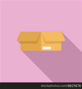 Open carton box icon flat vector. Container pack. Recycle pack. Open carton box icon flat vector. Container pack