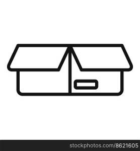 Open carton box icon outline vector. Container pack. Recycle pack. Open carton box icon outline vector. Container pack