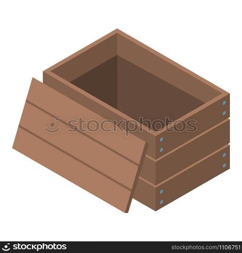 Open chest icon. Isometric of open chest vector icon for web design isolated on white background. Open chest icon, isometric style